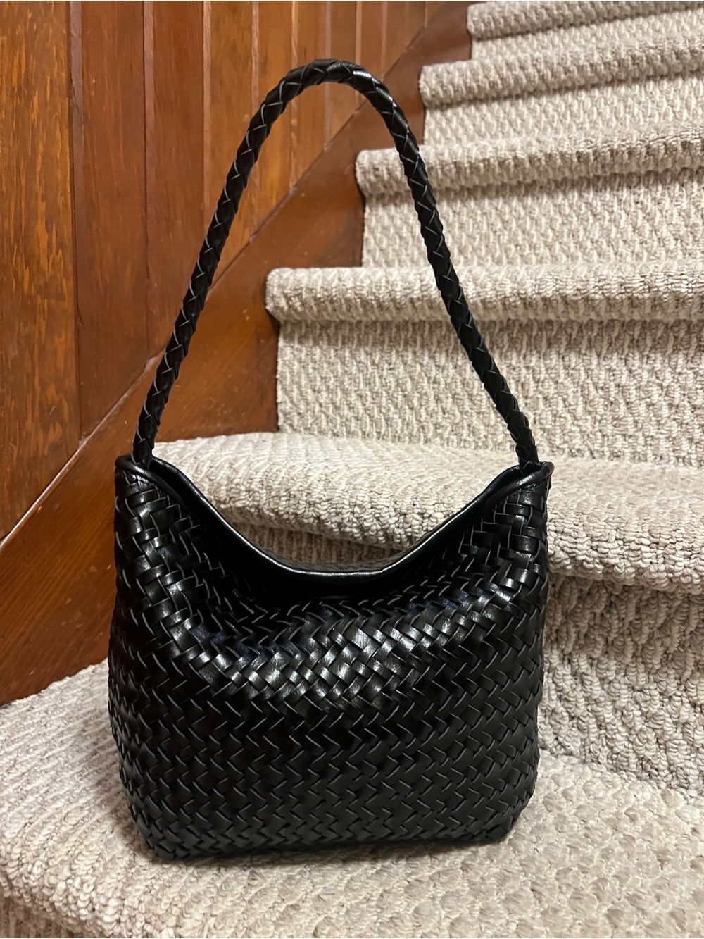 Woven Hobo Bag BLACK
